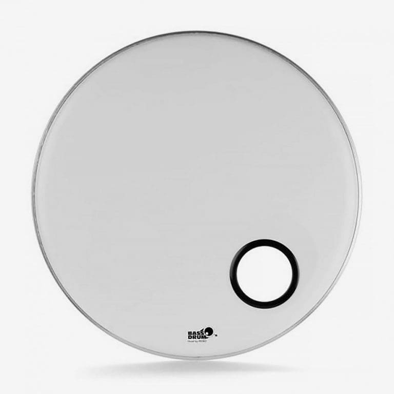 Bass Drum O's White Reso Head with 1 Black 4" Port