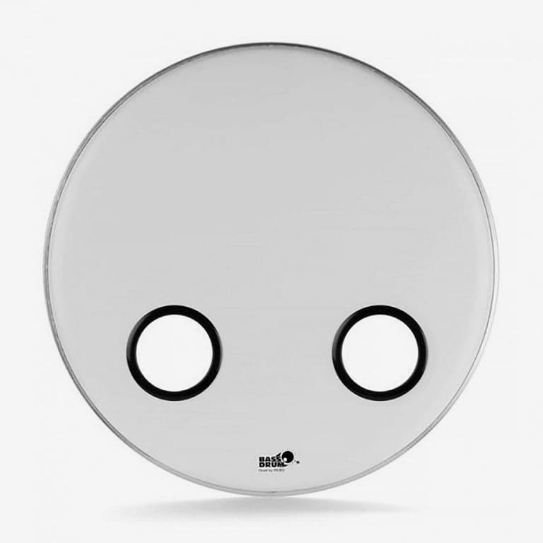 Bass Drum O's White Reso Head with 2 Black 4" Ports