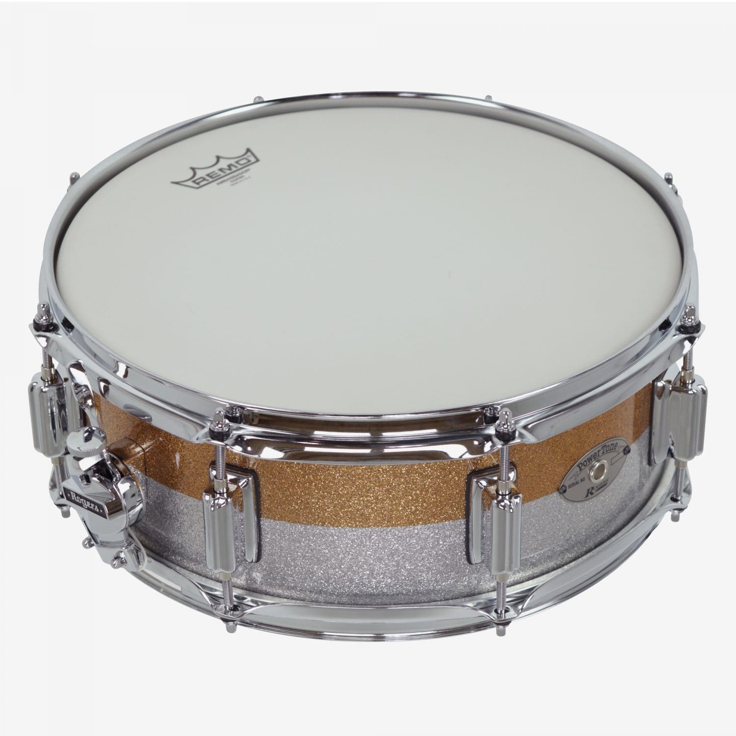 Gold/Silver Sparkle Two-Tone Lacquer PowerTone Snare Drum