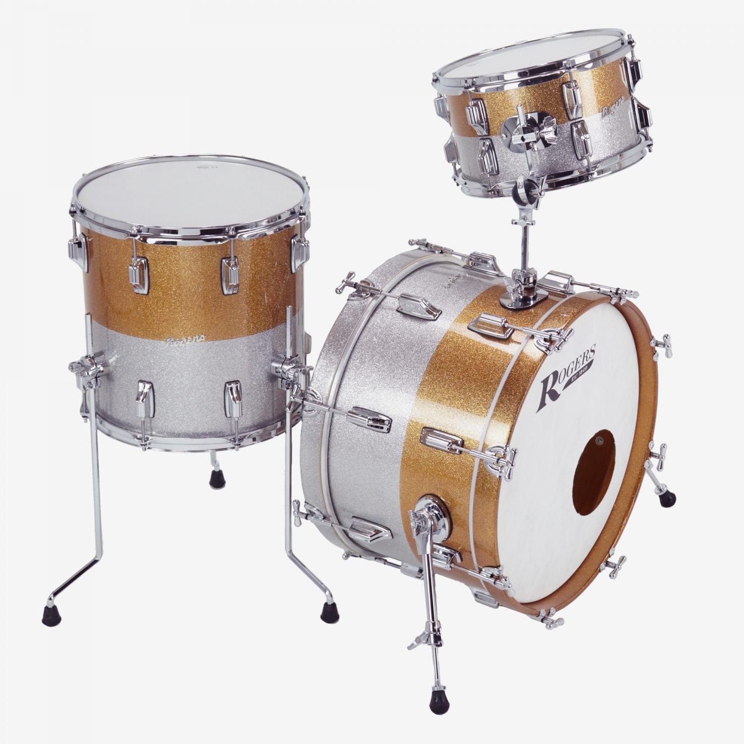 Gold/Silver Sparkle Two-Tone Lacquer PowerTone 3-Piece Shell Pack