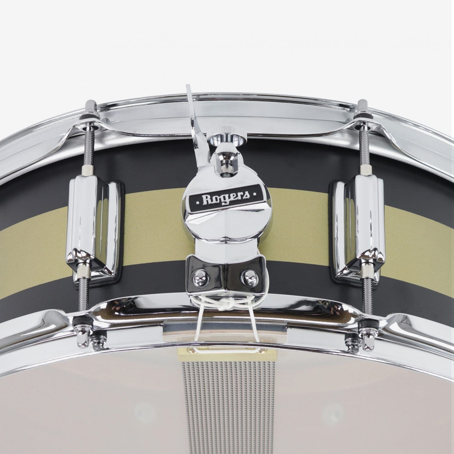 Rogers Drums Satin Black/Gold Duco Tower Snare Drum