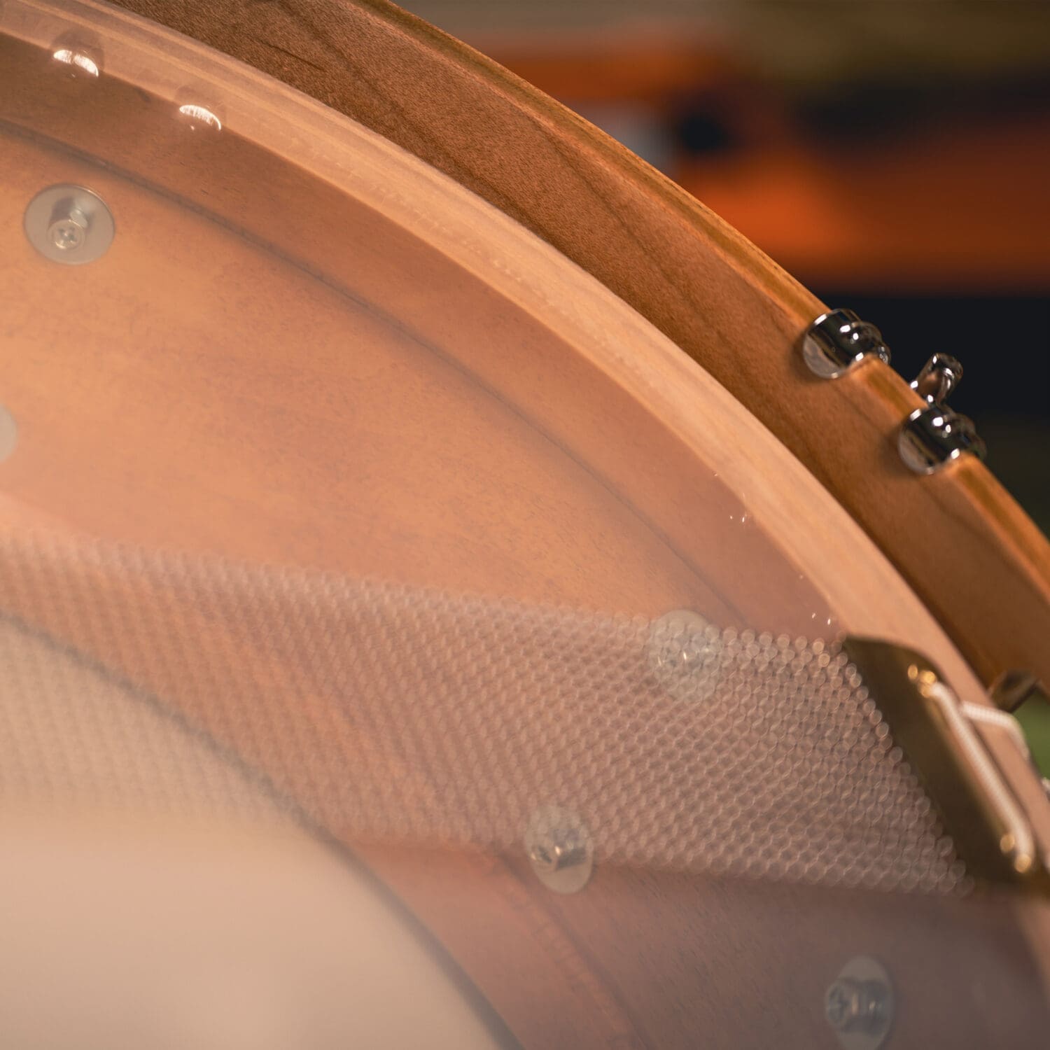 Satin Red Mahogany Tower Wood Hoop Snare Drum