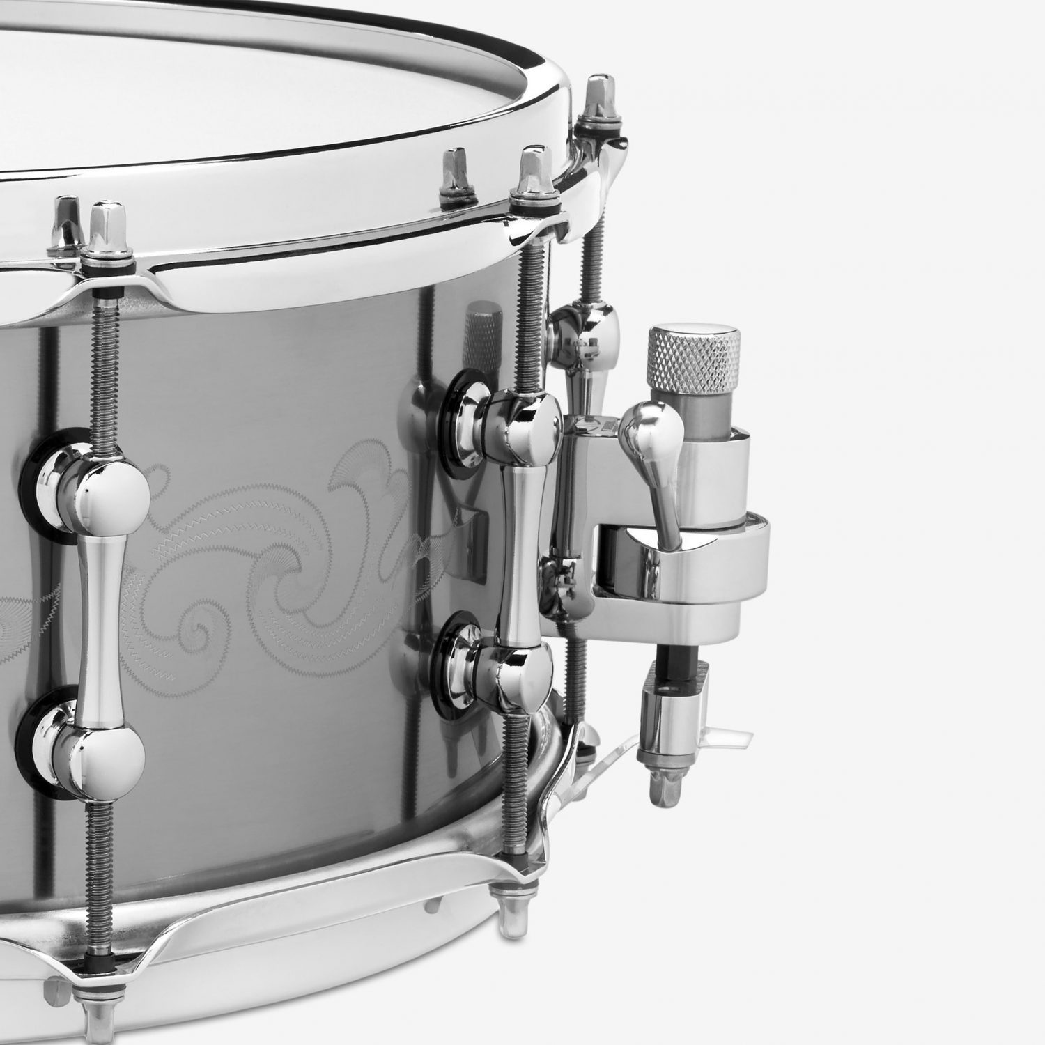 Titanium Snare Drum with Chrome Trick Throw Off
